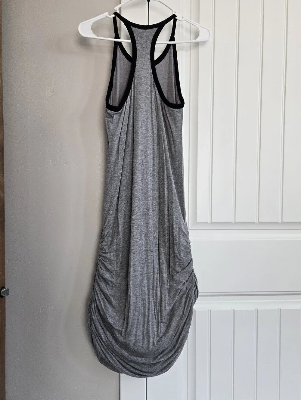 Fabletics Gray Tank Maxi Dress with Black Trim